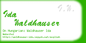 ida waldhauser business card